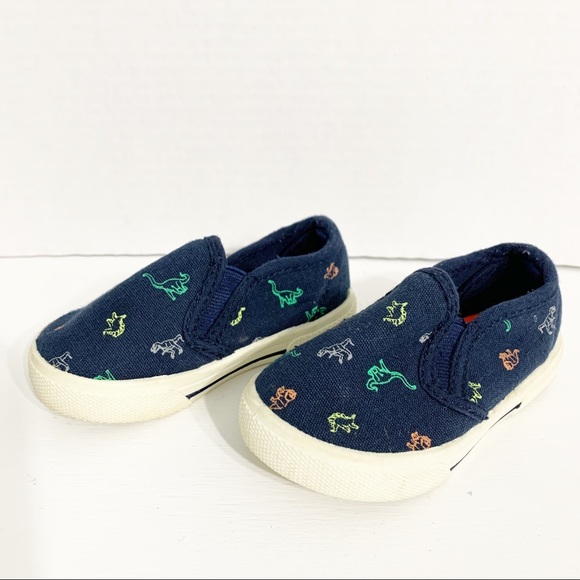 Carter’s Damon Allover Dinosaur Print Casual Canvas Slip-on Sneakers Skate Shoe - Picture 1 of 8